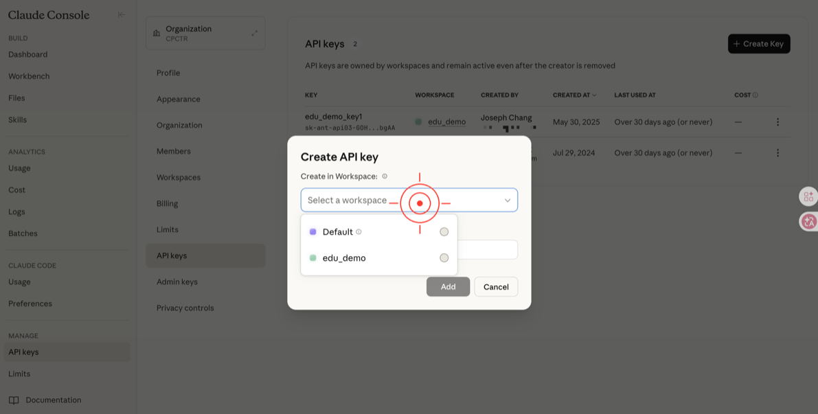 建立 Anthropic API Key